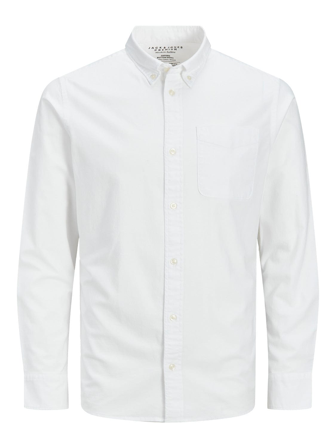 Camisa algodón orgánico blanca con bolsillo-JPRBLUBROOK